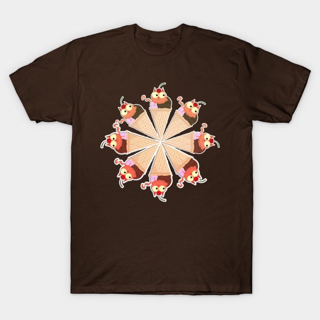 Cat- cream Roundtable T-Shirt by vixfx